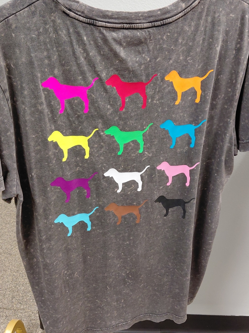 NEW PINK Victoria's Secret Men's Black Mineral Wash Logo T-Shirt